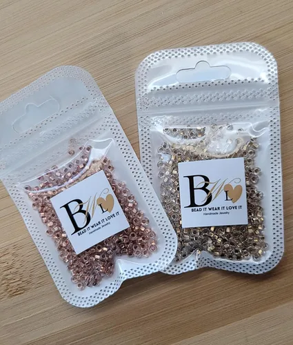 Miniatura 4 de Bead It Wear It Love It Cuentas de Cabello Transparentes con Forro Dorado Loc Sprinkle, Accesorios para el Cabello DreaLock Cristal Transparente