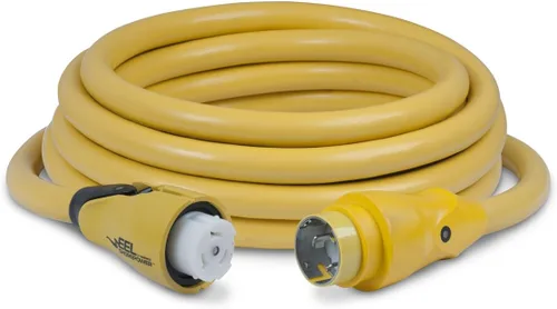 Marinco 30A 125V Marine Shore Cables de alimentación Amarillo