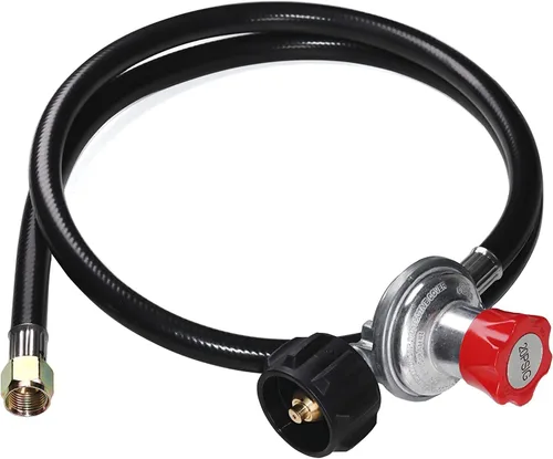 DOZYANT Regulador de propano ajustable de alta presión de 5 pies 0-20 PSI con manguera para cilindro de tanque de propano QCC1/tipo 1, se adapta a