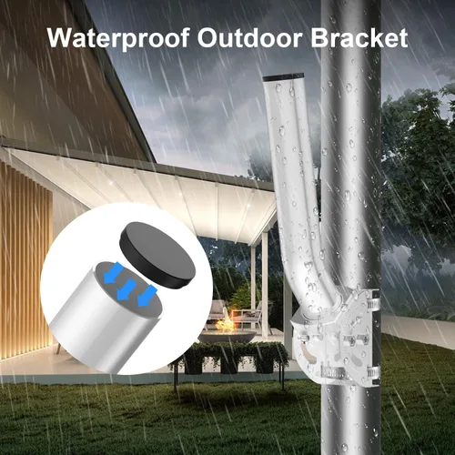 Miniatura 3 de Soporte de antena para exteriores para punto de acceso, soporte de montaje de poste en J de bloqueo de doble tornillo ajustable de 12 a 160°, Blanco