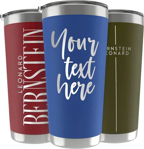 Miniatura 26 de Regalos personalizados para hombres – 20 onzas – Vasos personalizados con tapa, azul cielo, tazas de café de viaje aisladas, juego de popote
