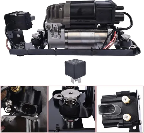 Miniatura 2 de Bomba de compresor de suspensión neumática con soporte de bloque de válvula + relé de repuesto para BMW 5 7 GT F01 F02 740i 740Li 750i 750Li 760Li