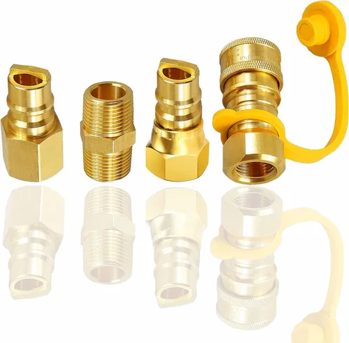Accesorios de conexión rápida de gas natural de 3/8 pulgadas, extensión de manguera LP natural y propano Kit de desconexión rápida para parrillas de