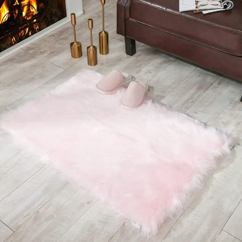 Miniatura 20 de Carvapet - Tapete suave de cuero sintético de oveja, lanudo y lujoso, grande (para decorar habitación), lado de la cama, dormitorio, sala de estar