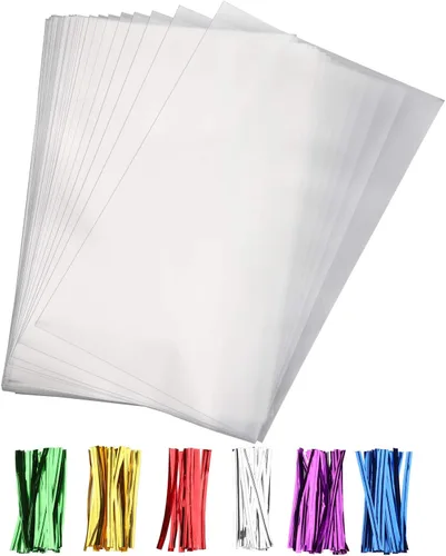 Miniatura 9 de Nobranded 50 piezas de bolsas de celofán planas transparentes de 11" x 14" pulgadas, bolsas de polietileno de 2.8 mils para envolver regalos