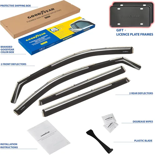 Miniatura 6 de Goodyear Deflectores de ventana de canal inastillables para Nissan Rogue 2014-2020, viseras de ventana para automóviles, accesorios de automóvil