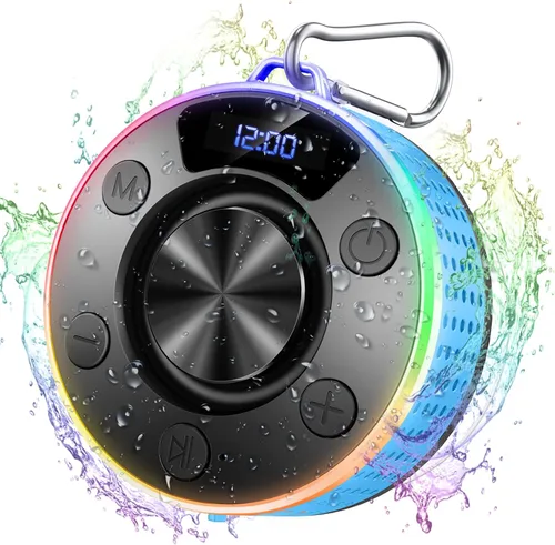 Miniatura 9 de Donerton Bluetooth Shower Speaker, Portable Bluetooth 5.4 Speaker with 360°HD Stereo Sound and Robust Bass, IPX7 Waterproof Speakers, LED Light