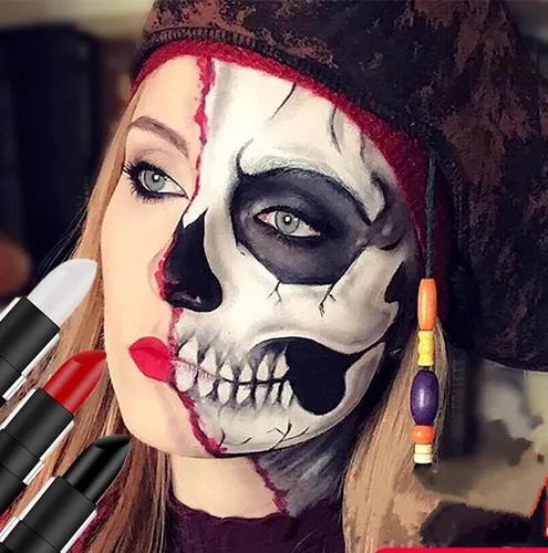 Miniatura 7 de Go Ho Crema de maquillaje en lápiz, pintura corporal y facial, para SFX profesionales, disfraces, segura para nariz y labios, reduce el deslumbre