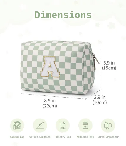 Miniatura 5 de Narwey Bolsa de maquillaje con inicial, regalos de graduación para adolescentes, niñas, niños y adolescentes, cosas de moda de 6 a 18 años, bolsa