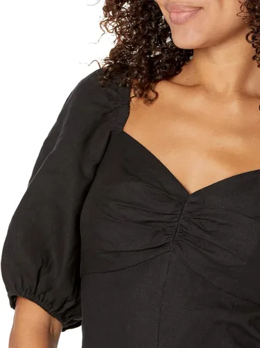 Miniatura 3 de The Drop Minivestido de lino Nala Twist Front para mujer
