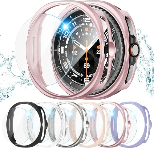 Miniatura 15 de Pack de 12 fundas para Samsung Galaxy Watch 6 de 40 mm, protector de pantalla con cubierta de policarbonato duro y película protectora de vidrio
