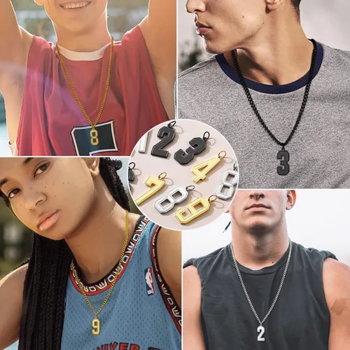 Miniatura 8 de GoldChic - Collar con números de joyería para hombres y mujeres, collares de béisbol personalizados para jóvenes con número para niños, cadena