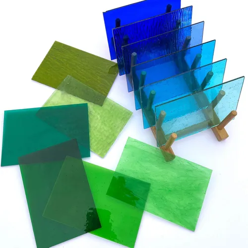 Miniatura 5 de LITMIND Paquete variado de 24 hojas de vidrieras transparentes de catedral, 4 x 6 pulgadas, vibrantes vidrios de arte arcoíris para atrapasoles