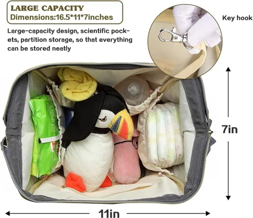 Miniatura 4 de LIMHOO Mochila para pañales para hombres y papá, bolsa de pañales de camuflaje de lona grande impermeable para el cuidado del bebé, Camuflaje