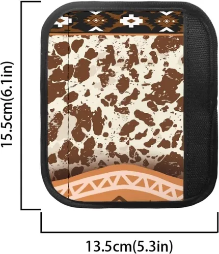 Miniatura 6 de Juego de 4 fundas para manijas de microondas con diseño de rayas de vaca tribal, azteca, decoración de cocina, antideslizantes, a prueba