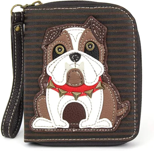 Miniatura 5 de CHALA Bolsos - Cartera con cremallera alrededor pulsera 8 ranuras para tarjetas de crédito monedero resistente para mujer