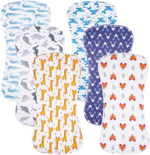 Miniatura 6 de Paquete de 6 paños de muselina para eructos de bebé, 100% algodón, extraabsorbentes y suaves, para bebés niños y niñas (Multi02)