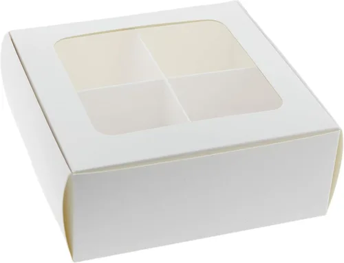 Miniatura 22 de 20 cajas de regalo de papel kraft con ventana y divisores, 6 compartimentos extra pequeños, 5 x 3.5 x 1.57 pulgadas, cajas de dulces vacías