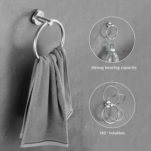 Miniatura 6 de Juego de accesorios de baño de 10 piezas, juego de toallero de acero inoxidable que incluye toallero de 16 pulgadas, gancho para toallas, soporte