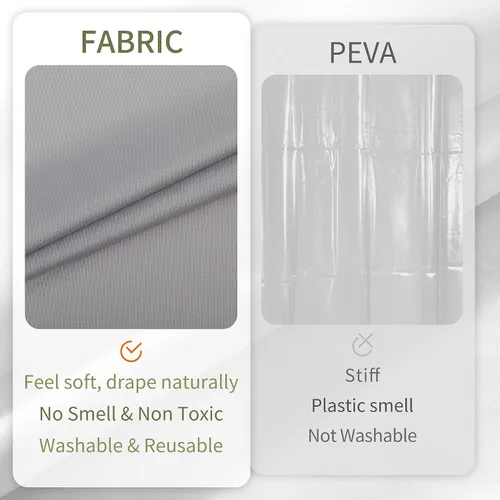 Miniatura 4 de ALYVIA SPRING Forro de Cortina de Ducha de Tela para Cabina Impermeable - 48" x 72", Suave y Ligero Tamaño de Cabina Cortina de Ducha con Imanes
