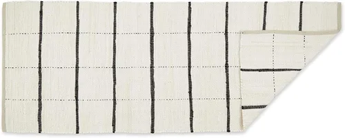 Miniatura 9 de DII Modern Farmhouse - Alfombra Chindi de algodón, 26 x 40 pulgadas, color negro y crema