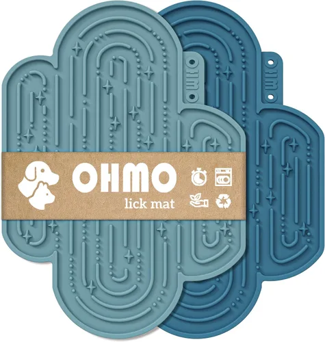 Miniatura 10 de OHMO - Alfombrilla para lamer cactus para perros y gatos (paquete de 2) Comedero lento para mascotas fácil de limpiar con ventosas, almohadilla