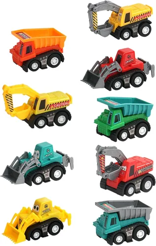 Miniatura 10 de Fajiabao 18 autos de juguete para niños pequeños, mini autos de tracción hacia atrás, camiones, rellenos de piñata para niños, recuerdos de fiesta