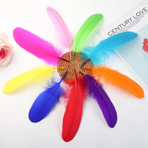 Miniatura 4 de Plumas de ganso de colores de Ballinger para manualidades - 120 piezas de 15-20 cm de plumas de colores para manualidades DIY, alas de ángel