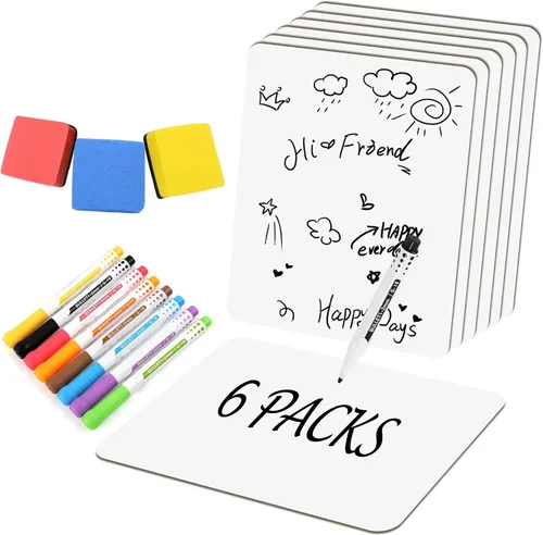 Miniatura 8 de 2 pizarras blancas pequeñas de borrado en seco para el aula, pizarras blancas personales de 9 x 12 pulgadas para estudiantes, profesores, laptops, 2