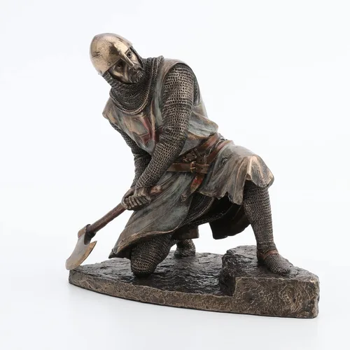 Miniatura 7 de Veronese Design Battling Templar Knights - Estatua de resina fundida en frío con acabado en bronce