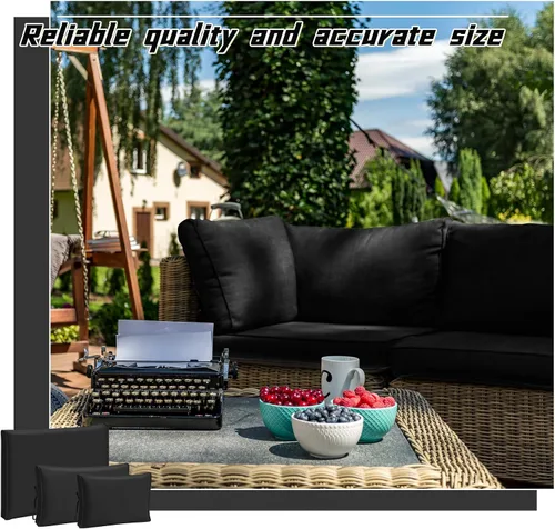 Miniatura 5 de Patelai 11 piezas de fundas impermeables para cojines de patio para muebles seccional de exterior de mimbre de ratán, sofá de patio, silla, fundas