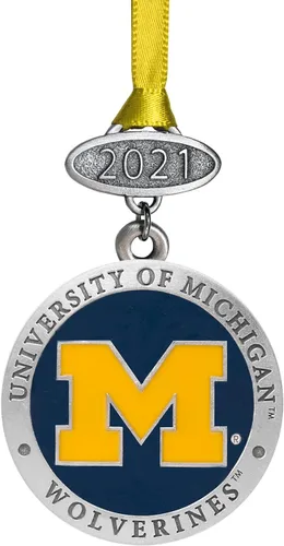 Miniatura 51 de Adorno de Alabama sin fecha Adorno de árbol de Navidad esculpido a mano Incrustación de metal de peltre Alma Mater intrincadamente elaborada