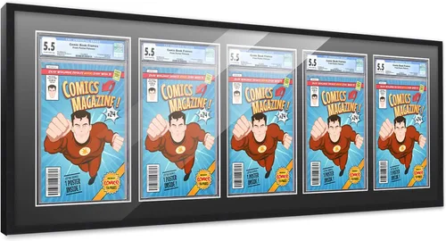 Miniatura 140 de Marco de cómic con paspartú para 8 CGC, CBCS o PGX Graded Comics - Marco de cómic blanco para cómics de 8.125 x 13 pulgadas Marco blanco