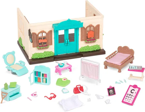 Miniatura 11 de Li'l Woodzeez Pass – the – Pasta Restaurant Playset – Juego de casa de muñecas de 41 piezas con mesa, bancos, comida y accesorios para juegos de rol