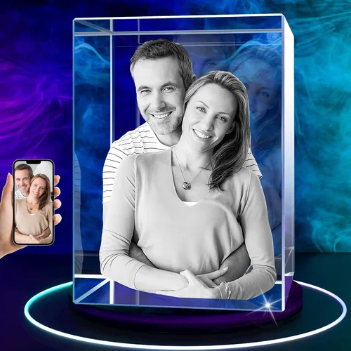 Miniatura 11 de Regalos de cumpleaños personalizados con foto de cristal 3D, regalos de cumpleaños para ella, él, mamá, mujeres, parejas, cristal grabado con láser
