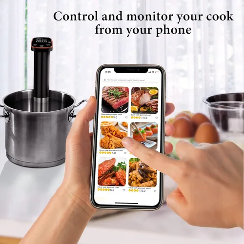 Miniatura 8 de Máquina Sous Vide, Recetas de Aplicación WiFi Incluidas, Cocina Sous Vide 1100W, Circulador de Inmersión Cocina de Precisión con Temperatura
