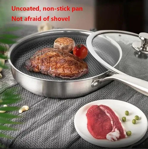 Miniatura 5 de Olla de cocina de acero inoxidable 316, sartenes de grado profesional para cocinar, sartén antiadherente física grabada con láser, sartén Con tapa