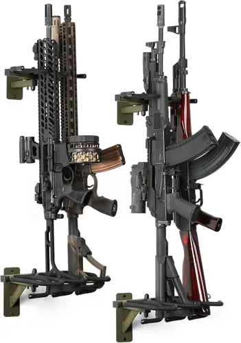Miniatura 11 de Savior Equipment Soporte de Pared para Rifles Montado en la Pared Táctico para Escopetas Carabinas Armas de Fuego Exhibidor de Armas Independiente