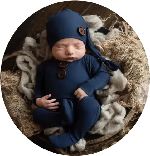 Miniatura 11 de Traje de fotografía para recién nacido, traje de bebé niño y niña, sesión de fotos de ganchillo, ropa de ganchillo, sombrero, pantalones, accesorio