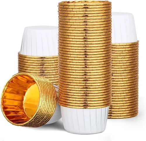 Miniatura 28 de EUSOAR Vasos para hornear, 50 forros para cupcakes de 3.5 onzas, forros para magdalenas de Navidad, envoltorios de cupcakes, papel para magdalenas