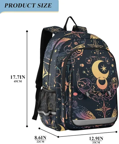 Miniatura 2 de ALAZA Moon Stars Alchemy Witch - Mochila para laptop para mujeres y hombres, bolsa de viaje casual con compartimento y múltiples bolsillos