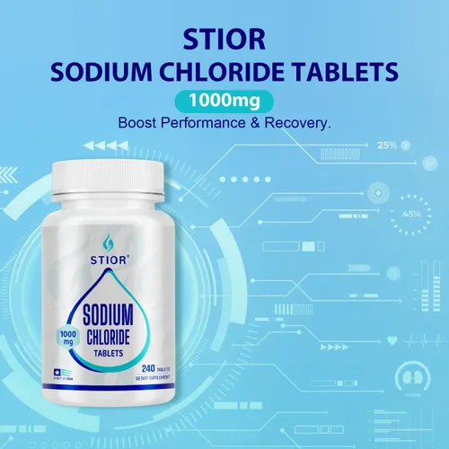 Miniatura 6 de Tabletas de cloruro de sodio puro de 1000 mg Suplemento de sal de 240 unidades Instalación certificada por GMP en Estados Unidos, probada por