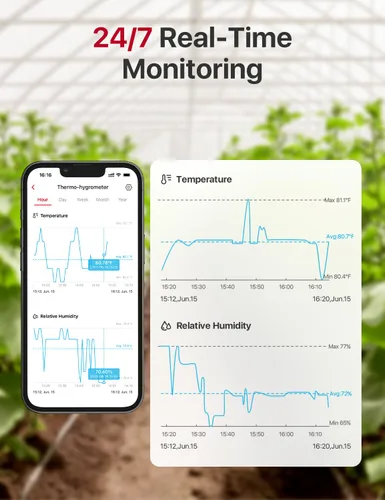 Miniatura 5 de X-Sense - Termómetro higrómetro Wi-Fi para interiores, requiere estación base Sensor de temperatura inteligente para casa, dormitorio, bodega