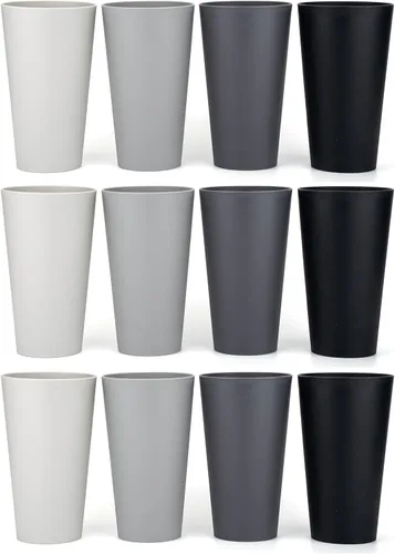 Miniatura 10 de KX-WARE Vasos de plástico de 32 onzas grandes para beber, juego de 12 unidades, color azul marino