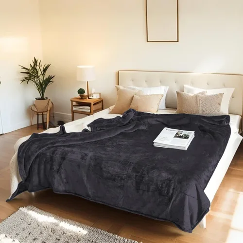Miniatura 39 de Manta térmica eléctrica tipo throw tamaño 50"x60" - Tela de franela y sherpa de doble cara, 6 ajustes de calor y 3 horas de apagado automático