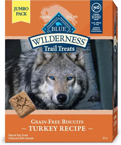 Miniatura 14 de Blue Buffalo Wilderness Trail Treats - Galletas crujientes para perros, sin granos, con alto contenido de proteínas, receta de pavo, bolsa de 24