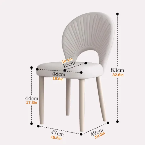 Miniatura 2 de Upholstered Kitchen Chairs Set, Dining Room Chair with Leather Cushion Seat, Lobby Chair with Metal Leg for Kitchen Living Room White