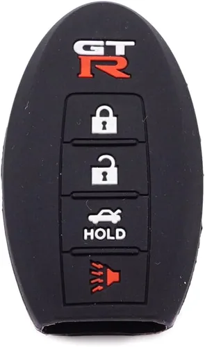 Funda de silicona para llavero de coche para Nissan Maxima Sentra Rogue Armada Altima (negro)