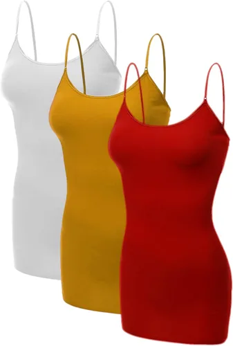 Miniatura 229 de Emmalise Camisola larga casual básica para mujer, con tirantes ajustables, top en capas