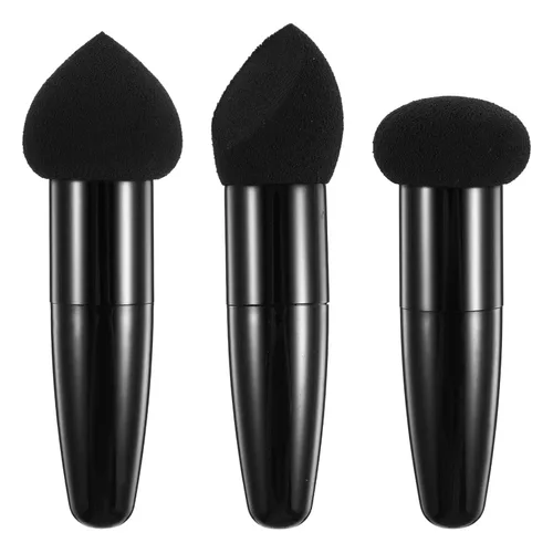 Miniatura 11 de Beaupretty Juego de 3 bolígrafos de maquillaje de belleza, esponjas de maquillaje portátiles en seco y húmedo, herramientas cosméticas de mano